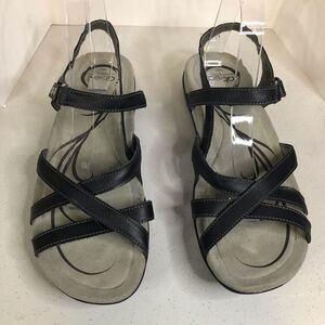 Abeo Laguna Beach Black Leather Sandal